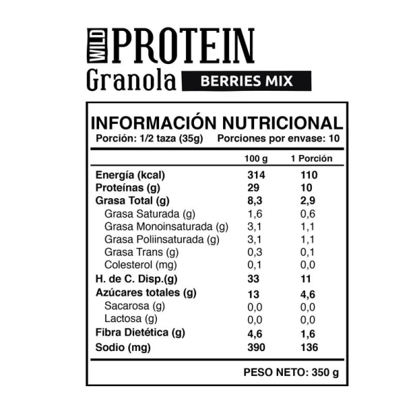 GRANOLA BERRIES MIX, WILD PROTEIN 350 g