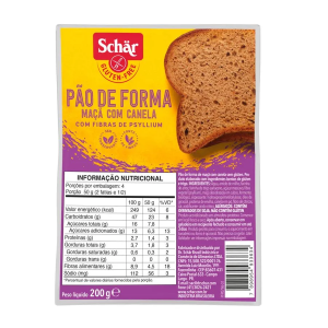 PAN DE MANZANA CANELA SIN GLUTEN, SCHAR X 8 REBANADAS – 200 g