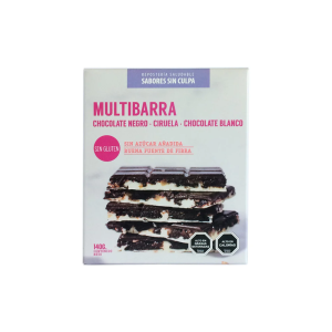 MULTIBARRA CIRUELA  CHOC. NEGRO Y BLANCO, SIN CULPA 140 g