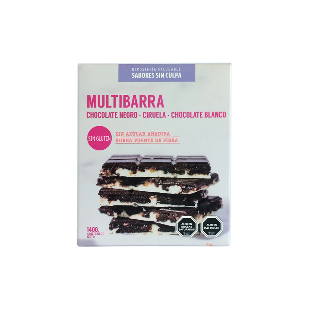 MULTIBARRA CIRUELA CHOC. NEGRO Y BLANCO, SIN CULPA 140 g