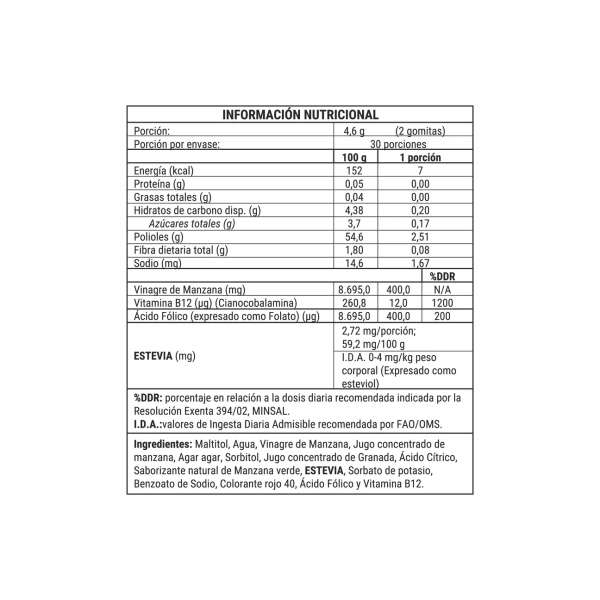 VINAGRE DE MANZANA EN GOMITAS VEGANAS, NEW PHARMA