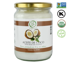 ACEITE DE COCO EXTRA VIRGEN, BE ORGANICS 500 ml