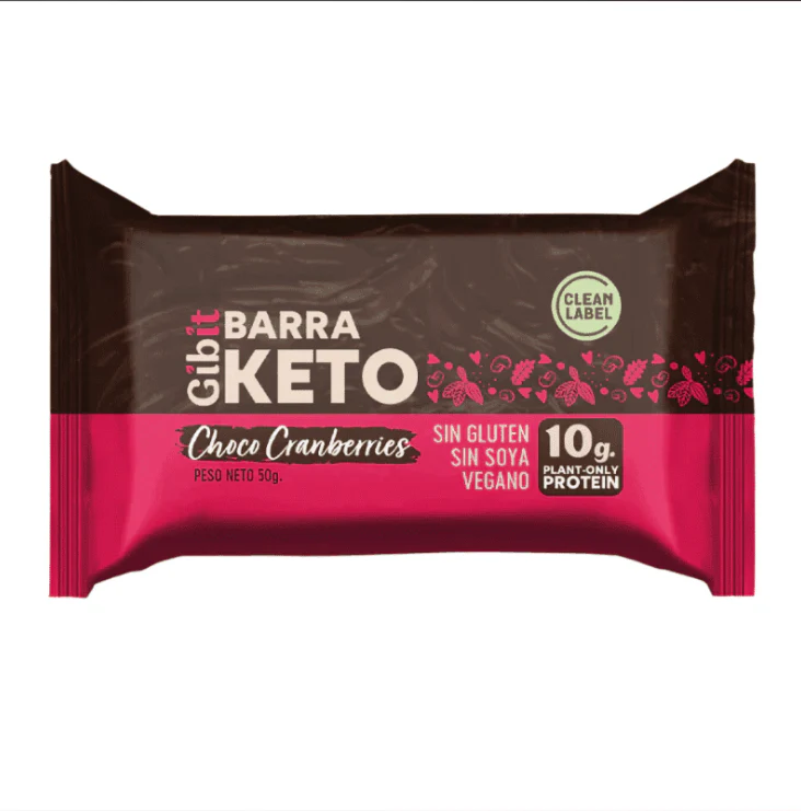 BARRA KETO CHOCO RASBERRIES, GIBIT 45 g