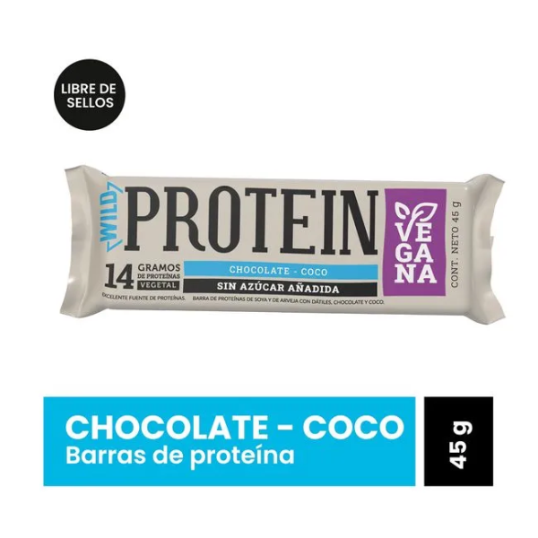 BARRA PROTEIN VEGGY CHOCOLATE COCO, WILD PROTEIN 45 g