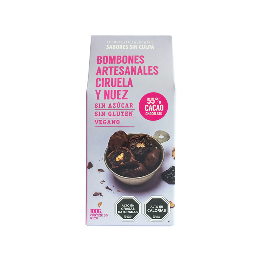 BOMBONES CIRUELA NUEZ SIN AZÚCAR SIN GLUTEN, SIN CULPA 100 g