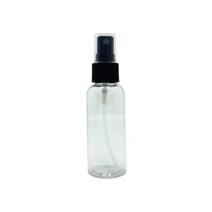 BOTELLA REDONDA CON SPRAY NEGRO (E183) – 50 ml