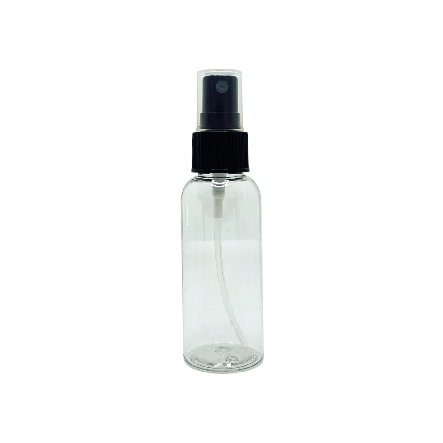 BOTELLA REDONDA CON SPRAY NEGRO (E183) - 50 ml