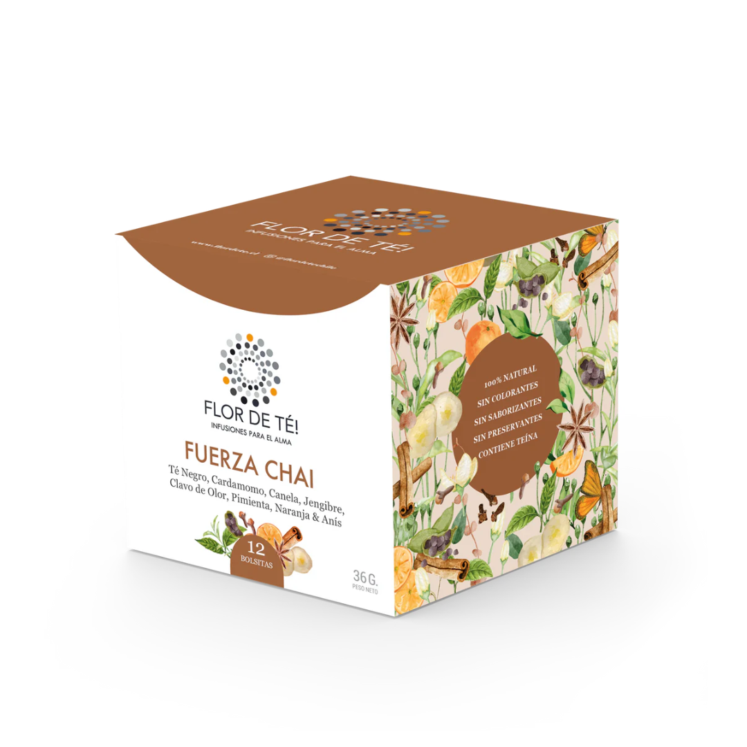 INFUSIÓN FUERZA CHAI, FLOR DE TÉ 12 BOLSITAS