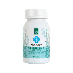 ESPIRULINA ORGÁNICA, MANARE 180 TABLETAS