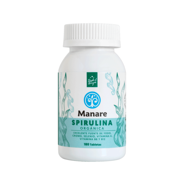 ESPIRULINA ORGÁNICA, MANARE 180 TABLETAS