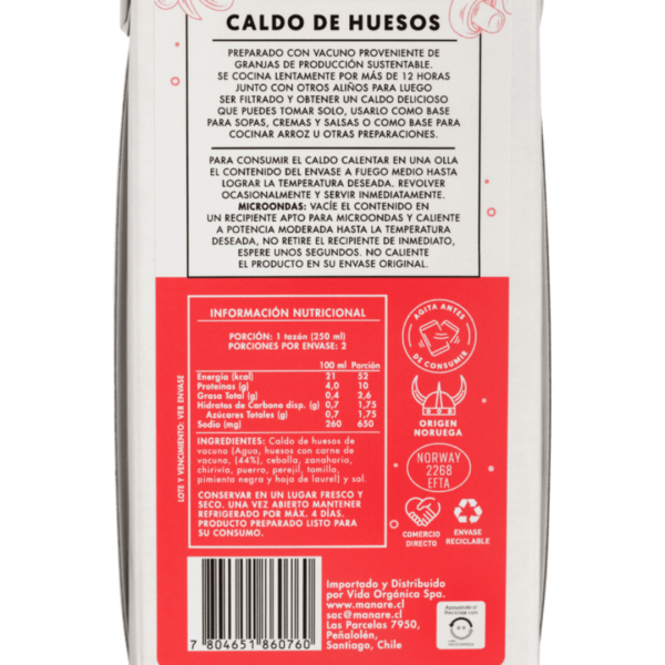 CALDO DE HUESOS, MANARE 500 ml