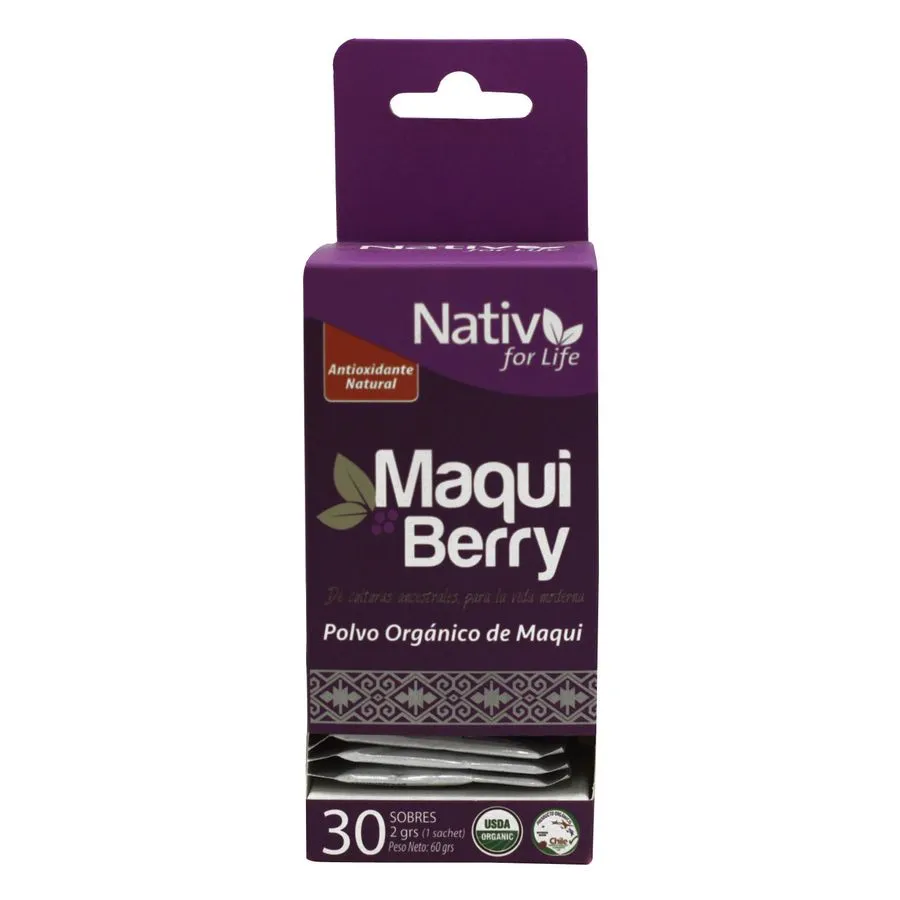 MAQUI ORGÁNICO EN POLVO NATIV FOR LIFE 30 SACHET