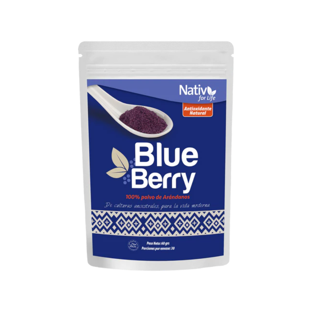 BLUE BERRY ORGÁNICO EN POLVO, NATIV FOR LIFE 60 g